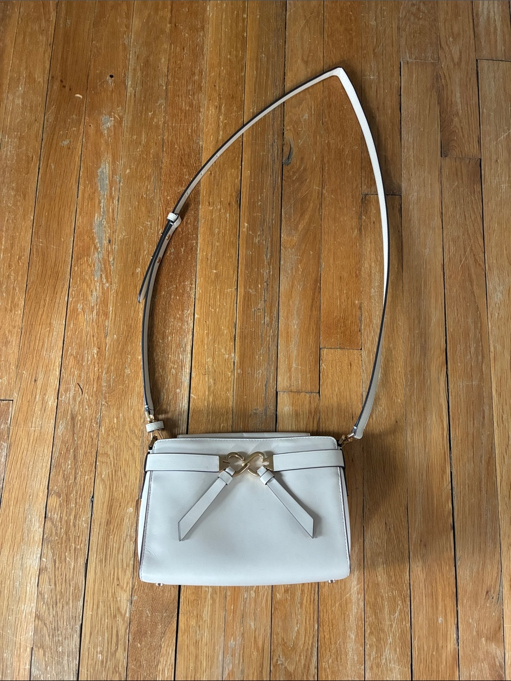 kate spade Light Pink Leather Crossbody with Gold Knot